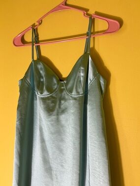 Blue Wild Fable satin slip Corset dress